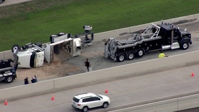 6.2.22_ACCIDENTNEWS_Overturned 18-Wheeler Spills Concrete on Westpark Toll Road_Photo